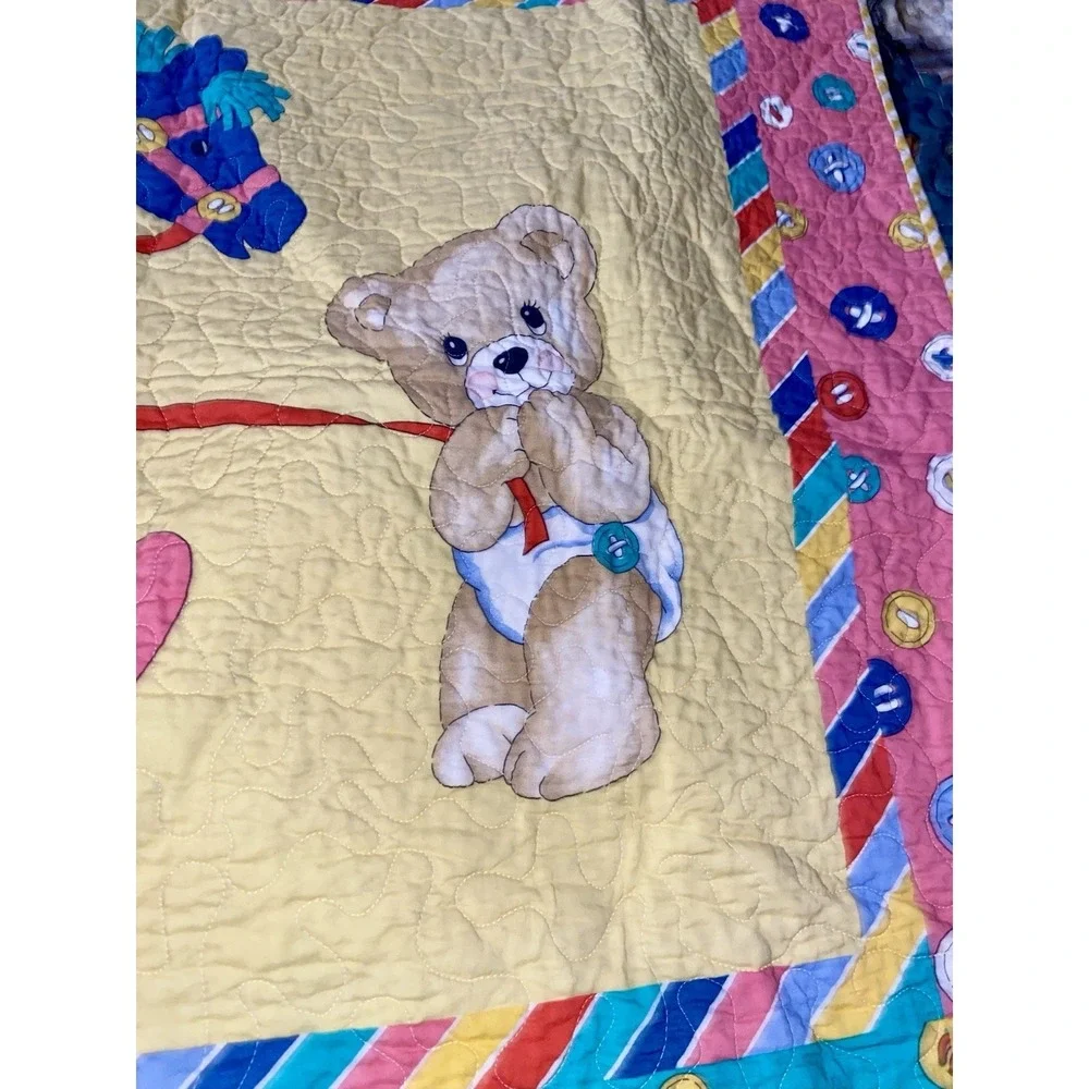 Hand Quilted Homemade Quilt Blanket 31x39